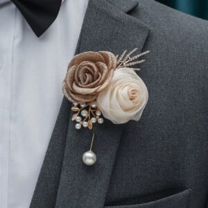 Boutonnière en alliage de rose grise – Image 2